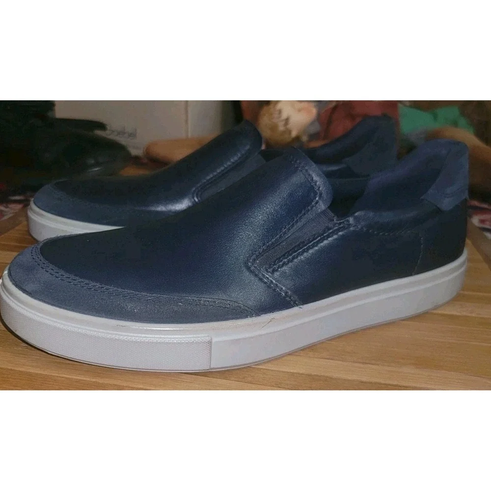 Men's Slip-On Leather Sneaker ECCO Collin 2.0 DANISH Design Navy Blue EU 43, 10
